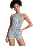 Pro Surf One Piece Boyleg Swimsuit in Anthracite Popiscus