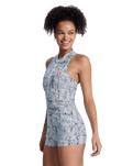 Pro Surf One Piece Boyleg Swimsuit in Anthracite Popiscus