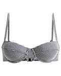 The Roxy Womens Gingham Underwire Bikini Top in Anthracite