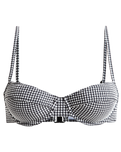 The Roxy Womens Gingham Underwire Bikini Top in Anthracite