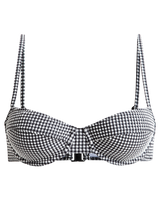The Roxy Womens Gingham Underwire Bikini Top in Anthracite