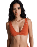 Current Coolness Elongated Tri Bikini Top in Ginger Spice