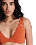 Current Coolness Elongated Tri Bikini Top in Ginger Spice