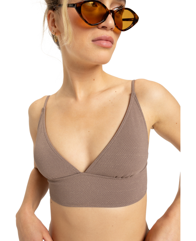 The Roxy Womens Lasca Tank Bikini Top in Deep Taupe
