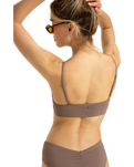 The Roxy Womens Lasca Tank Bikini Top in Deep Taupe