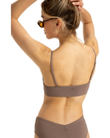 The Roxy Womens Lasca Tank Bikini Top in Deep Taupe