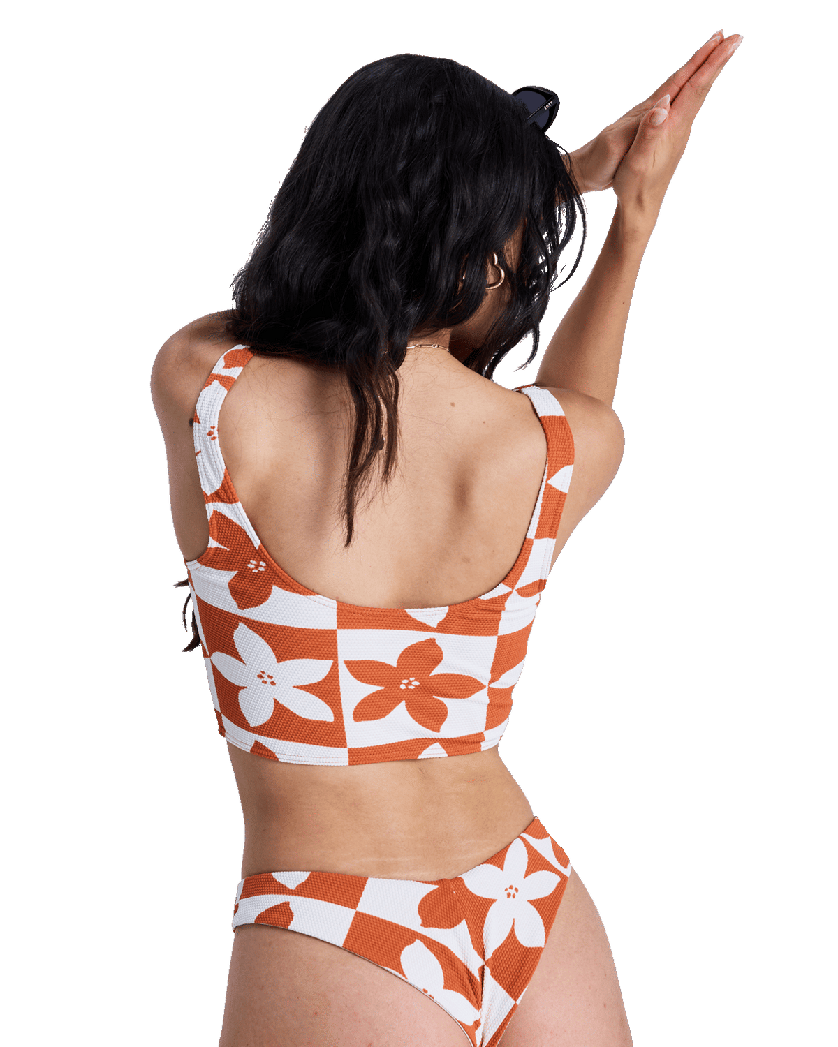 Hazy Days Crop Bikini Top in Ginger Spice Flora