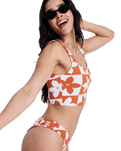 Hazy Days Crop Bikini Top in Ginger Spice Flora