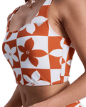 Hazy Days Crop Bikini Top in Ginger Spice Flora