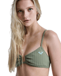 Love Bralette Bikini Top in Oil Green