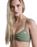 Love Bralette Bikini Top in Oil Green