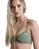 Love Bralette Bikini Top in Oil Green