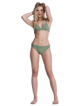 Love Fixed Tri Bikini Top in Oil Green