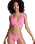 Paradise Elongated Tri Bikini Top in Sangria Sunset