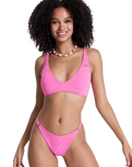 Paradise Elongated Tri Bikini Top in Sangria Sunset