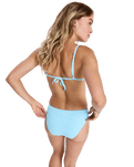 Palm Dreams Fixed Tri Bikini Top in Tanager Turquoise