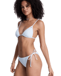 Island Tiki Tri Bikini Top in Coconut Milk