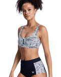 Pro Surf Athletic Bra Bikini Top in Anthracite Popiscus