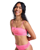 Roxy x Juicy Couture Bandeau Bikini Top in Azalea Pink
