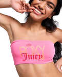 Roxy x Juicy Couture Bandeau Bikini Top in Azalea Pink