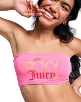 Roxy x Juicy Couture Bandeau Bikini Top in Azalea Pink