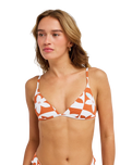 Hazy Days Tri Bikini Top in Ginger Spice Flora