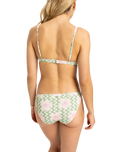 The Roxy Womens Hibiscus Daze Hipster Bikini Bottoms in Basil Party Waves