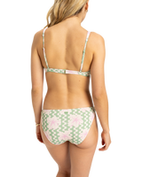 The Roxy Womens Hibiscus Daze Hipster Bikini Bottoms in Basil Party Waves