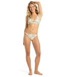 The Roxy Womens Hibiscus Daze Hipster Bikini Bottoms in Basil Party Waves