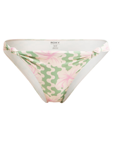 The Roxy Womens Hibiscus Daze Hipster Bikini Bottoms in Basil Party Waves