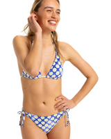 The Roxy Womens Artsy Tile Tie Side Cheeky Bikini Bottoms in Dazzling Blue Tile