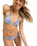 The Roxy Womens Artsy Tile Tie Side Cheeky Bikini Bottoms in Dazzling Blue Tile