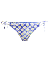 The Roxy Womens Artsy Tile Tie Side Cheeky Bikini Bottoms in Dazzling Blue Tile