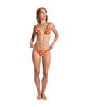 Hazy Days Moderate Bikini Bottoms in Ginger Spice Flores