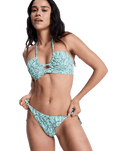 Wildside Paisley Tanga Cheeky Bikini Bottoms in Oil Green Wildside Paisley