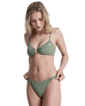 Love Cheeky Bikini Bottoms in Oil Green