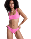 Paradise Moderate Bikini Bottoms in Sangria Sunset