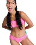 Roxy x Juicy Couture Cheeky Bikini Bottoms in Azalea Pink