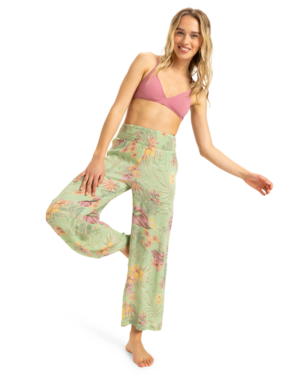 The Roxy Into The Sun Beach Trousers in Foam Green Coastal | Available at Anns Cottage