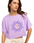 The Roxy Womens Tiki & Surf T-Shirt in Crocus Petal