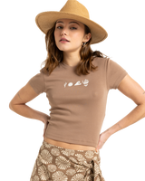 The Roxy Womens Beach Love T-Shirt in Portabella