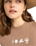 The Roxy Womens Beach Love T-Shirt in Portabella