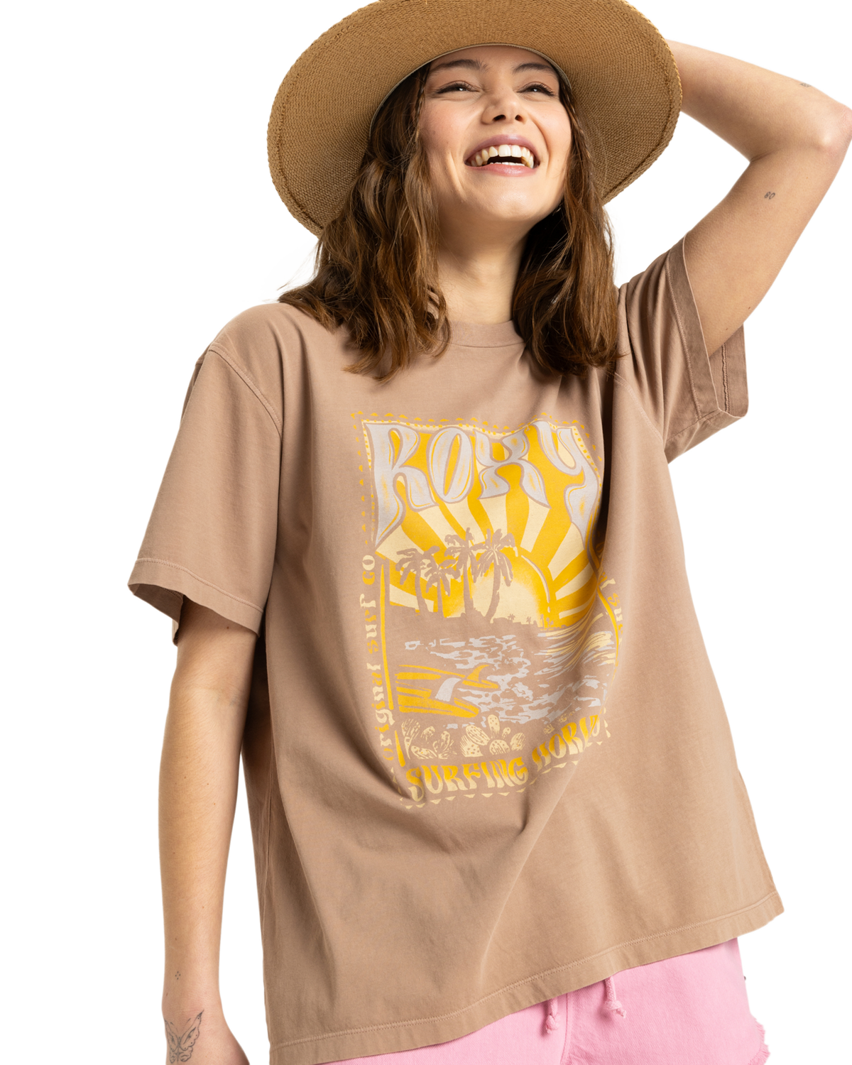 The Roxy Womens Sunny Oversize T-Shirt in Portabella