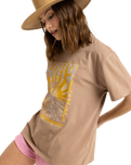 The Roxy Womens Sunny Oversize T-Shirt in Portabella