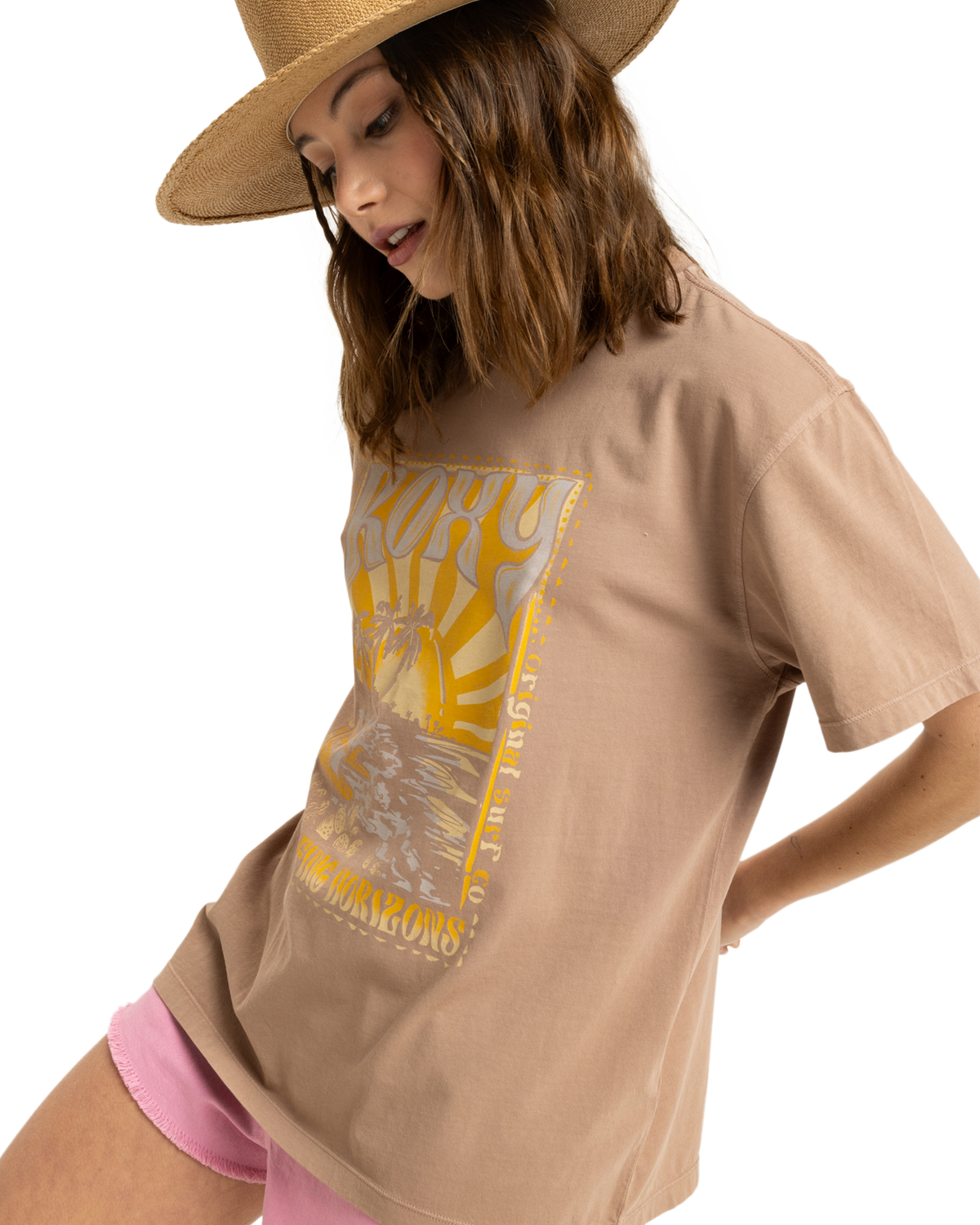 The Roxy Womens Sunny Oversize T-Shirt in Portabella