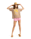 The Roxy Womens Sunny Oversize T-Shirt in Portabella