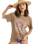 The Roxy Womens Hangloose Poster T-Shirt in Portabella