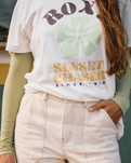 The Roxy Womens Hangloose Poster T-Shirt in Egret