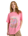The Roxy Womens Sunnyoversize T-Shirt in Pink Cosmos