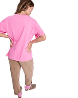 The Roxy Womens Sunnyoversize T-Shirt in Pink Cosmos
